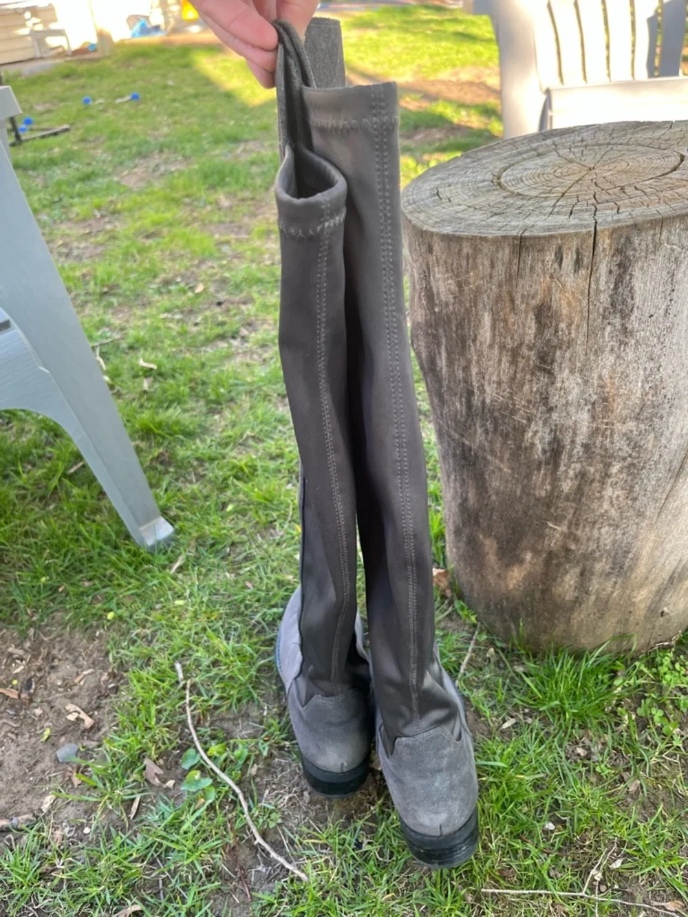 Blondo Ellie Waterproof Knee High Riding Boots Gray Size‎ 7.5